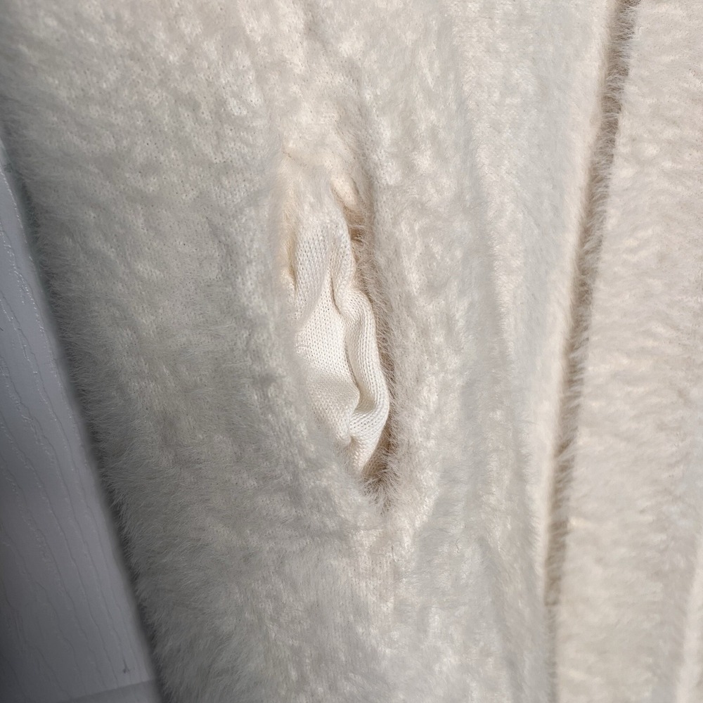 Banana Republic Womens Small Cream Cardigan Fur Long Classic Minimalist Luxury - Picture 6 of 9